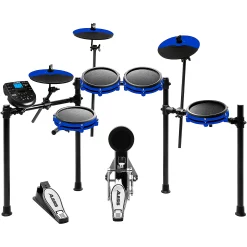 Best Sale 👏 Alesis Alesis Nitro Mesh Limited-Edition Blue Lightning Electronic Drum Set 🧨
